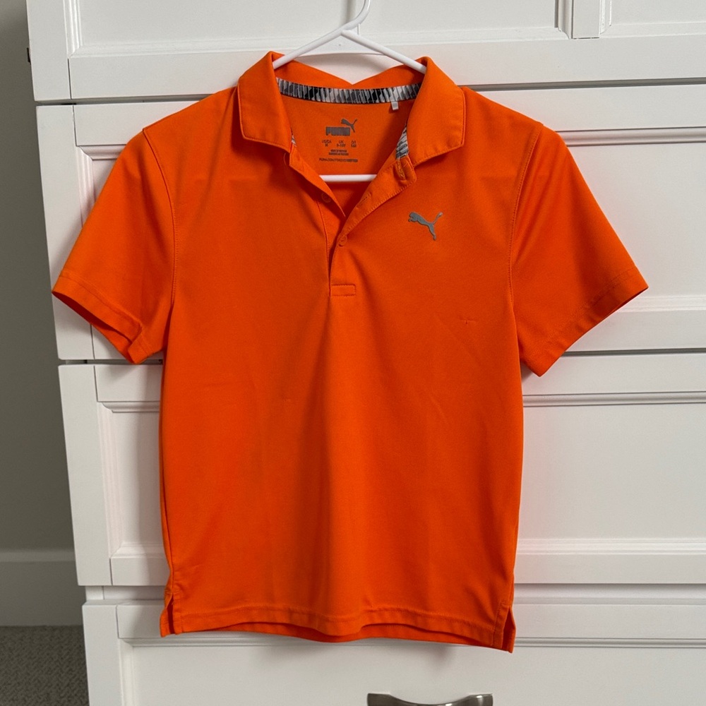 Puma Kids Vibrant Orange Polo Shirt